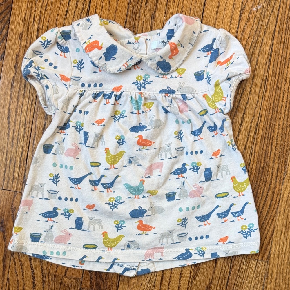 Baby Boden Multicolor Farm Animal Print Collared Dress size 18-24 months